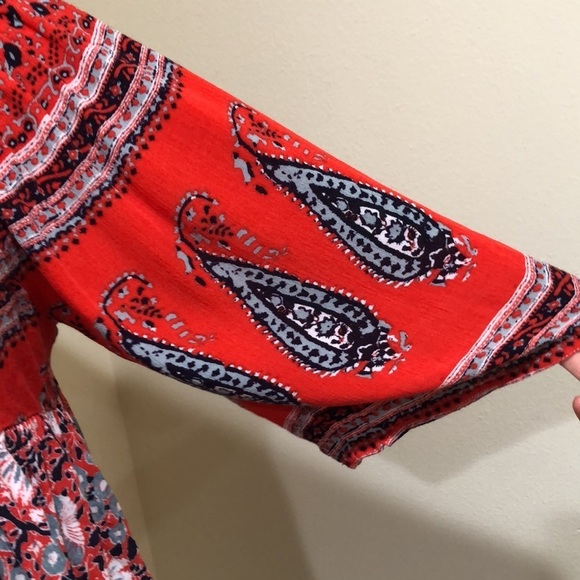 Free People Midsummers Dream Dress Size Small Red Floral Cutout Mini - Picture 4 of 13